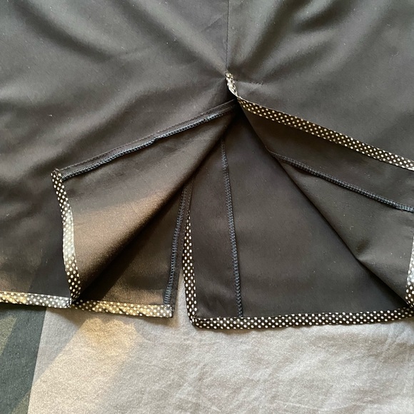 Maje pencil skirt navy with polka dot trim T38 - Picture 4 of 5